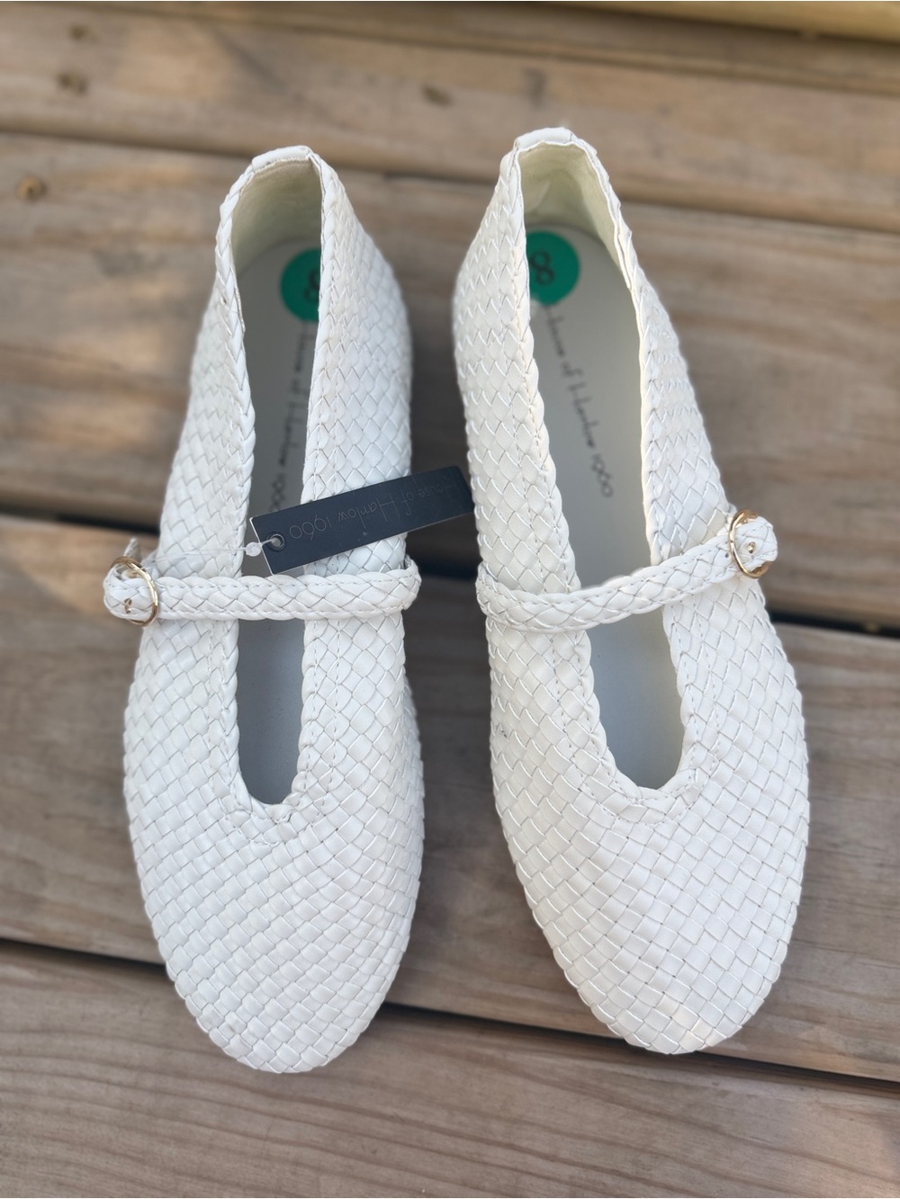 Women’s Braided Mary Jane Flats - White - Picture 2 of 5